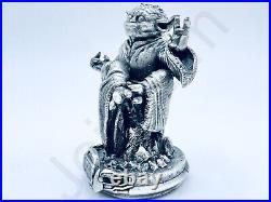 2.9 oz Hand Poured Silver Bar. 999 Fine Meditating Yoda Art Ingot Bullion Statue