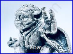 2.9 oz Hand Poured Silver Bar. 999 Fine Meditating Yoda Art Ingot Bullion Statue