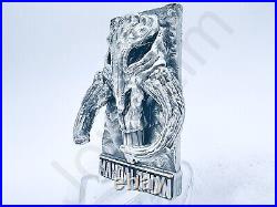 2.9 oz Hand Poured Silver Bar. 999+ Fine Mythosaur Emblem Cast Ingot Art Bullion