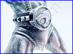 2.9 oz Hand Poured Silver Bar. 999 Fine Statue Panthro ThunderCats Cast Bullion