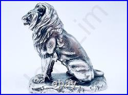 2.9 oz Hand Poured Silver Bar 999 Fine Zodiac Leo Lion Bullion 3D Cast Statue