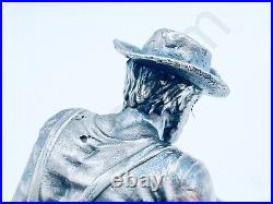 2.9 oz Hand Poured Silver Bar Pure. 999+ Fine Prospector Bullion 3D Statue