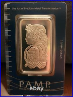 (2) PAMP Suisse 1oz. 999 Fine Silver Bullion Bar Lady Fortuna in Numerical order