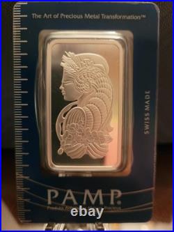 (2) PAMP Suisse 1oz. 999 Fine Silver Bullion Bar Lady Fortuna in Numerical order