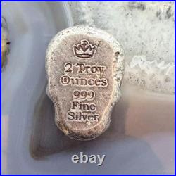 2 Troy Ounces of. 999 Fine Silver Decorated Skull #PX. EO