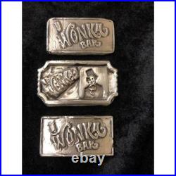 2 Troy Oz. MK BarZ Willie Wonka Chocolate BarZ. 999 Fine Silver