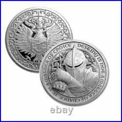 2 oz. 999 FINE Silver Round Destiny Coin Knight The Raven IN STOCK