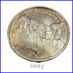 2 oz. 999 Fine Silver Round AMERICAN Landmarks MOUNT RUSHMORE Ultra High Relief