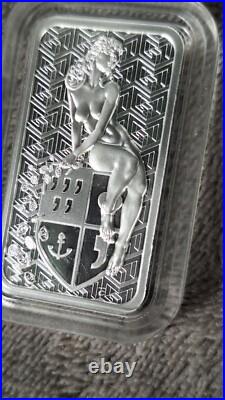2 oz. Fine Silver Bar High Relief Fors Fortuna WithCOA