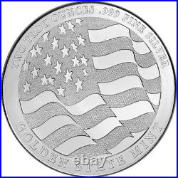 2 oz Golden State Mint Silver Round Eagle Design. 999 Fine