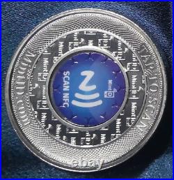 2 oz Mint ID Round (. 999 Fine Silver) Scan NFC Enabled Anti-Counterfeit
