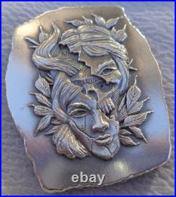 2 oz. THE DEVIL INSIDE numbered antiqued ingot. 999 fine silver