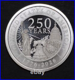 2 oz USA 250th Anniversary Silver Round. 999 Fine Bullion Golden State Mint