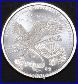 2 oz USA 250th Anniversary Silver Round. 999 Fine Bullion Golden State Mint