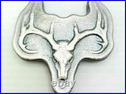 2oz European Deer Skull 999+ Fine Silver Bullion Bar Yeager's Poured YPS