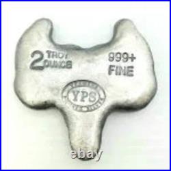 2oz European Deer Skull 999+ Fine Silver Bullion Bar Yeager's Poured YPS