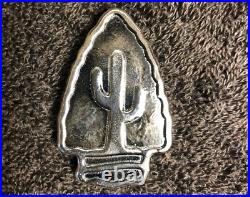 2oz YPS Arrowhead withCactus 999+ fine silver bullion bar Yeager's Poured Silver