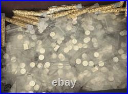 30x Silver Bullion Rounds Bars. 999 Fine (Estate Lot) + 12 Gold Flakes Vials