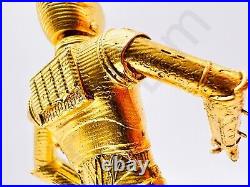 3.1 oz Hand Poured. 999 Fine Silver Bar 24K Gold Gilded C-3PO Cast Art Bullion