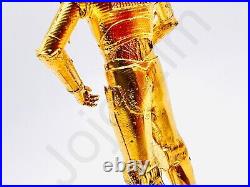 3.1 oz Hand Poured 999 Fine Silver Bar 24K Gold Gilded C-3PO Cast Art Bullion