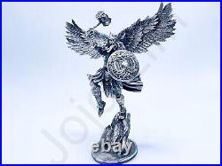 3.1 oz Hand Poured 999 Fine Silver Bar Statue Valkyrie Mythology -Gold Spartan