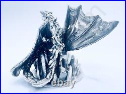 3.1 oz Hand Poured Pure Silver Bar. 999+ Fine Statue Crystal Dragon Cast Bullion