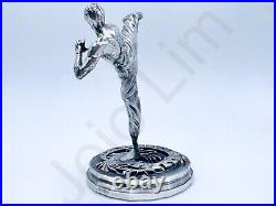 3.1 oz Hand Poured Silver Bar 999+ Fine Bruce Lee 3D Bullion Cast Ingot Statue