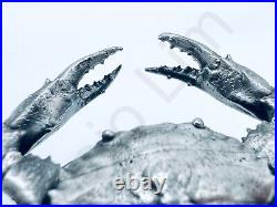 3.1 oz Hand Poured Silver Bar. 999+ Fine Cancer Crab Bullion 3D Ingot Art Statue