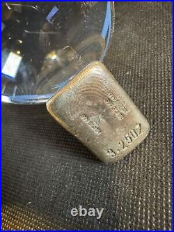 3.25 OZ Silver Bar. 999 Fine Silver. Above Grade Silver Hand Pour Taper Edge