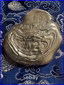 3.2 Ozt Hand Poured Fine. 999 Silver Owl Coin By Phrygian Mint Made In The USA