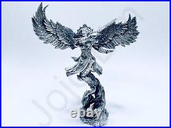 3.2 oz Hand Poured Pure 99.9% Silver Archangel 3D Bullion. 999 Fine Statue Bar
