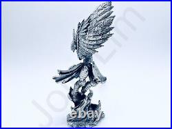 3.2 oz Hand Poured Pure 99.9% Silver Archangel 3D Bullion. 999 Fine Statue Bar