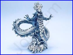 3.2 oz Hand Poured Silver Bar 999 Fine Asian Dragon 3D Cast Bullion Art Statue