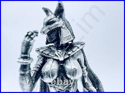 3.2 oz Hand Poured Silver Bar. 999 Fine Egyptian Goddess 3D Art Bullion Statue
