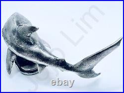 3.3 oz Hand Poured 999+ Fine Silver Bar Statue Shark by The Gold Spartan