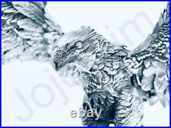 3.3 oz Hand Poured Silver Bar. 999+ Fine Phoenix Cast Bullion Art Ingot Statue