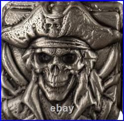 3.5 Oz MK Barz pirates Entrance Hand Poured. 999 Fine Silver. New Pour