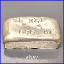3.5 Troy oz. 999 Fine Silver Bar Hand Poured Loaf Custom Bullion Ingot Ag