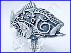 3.5 oz Hand Poured Silver Bar. 999+ Fine Fish Sand Cast Bullion Ingot Art with COA