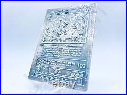 3.6 oz Hand Poured Silver Bar 999 Fine 1st Edition Charizard Card Cast Bullion