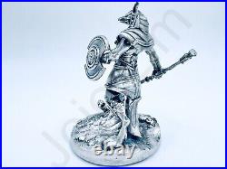 3.6 oz Hand Poured Silver Bar Pure. 999+ Fine Statue Anubis Warrior Cast Bullion