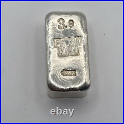 3.8 Troy Oz. 999 Fine Silver Hand Poured Bar Bu Pawn Man