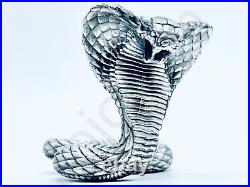 3.9 oz Hand Poured Silver Bar 999+ Fine Statue Cobra Snake by The Gold Spartan