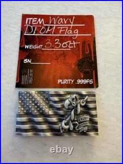 3 Oz. 999 Fine Silver Locker Mint DTOM Shaped Thick Art Bar USA