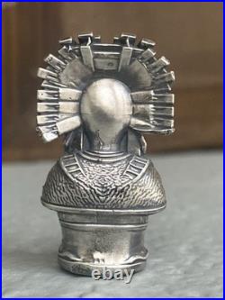 3 Oz. 999 Fine Silver Mayan Warrior Bust Hand Poured Round Bullion Coin