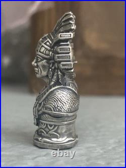 3 Oz. 999 Fine Silver Mayan Warrior Bust Hand Poured Round Bullion Coin