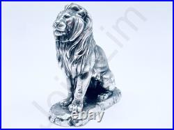 3 Oz. Hand Poured Silver Bar. 999+ Fine Zodiac Leo Lion Cast Bullion 3D Statue
