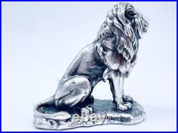 3 Oz. Hand Poured Silver Bar. 999+ Fine Zodiac Leo Lion Cast Bullion 3D Statue