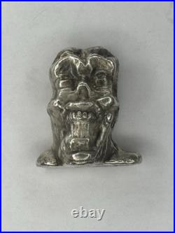 3 Troy Oz Laughing Face MK Barz. 999 Fine Silver Sand Cast 3 Troy Oz Laughing Face MK Barz. 999 Fine Silver Sand Cast