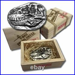 3 oz. 999 Fine Silver Bar T Rex Dinosaur Fossil Skull- IN STOCK